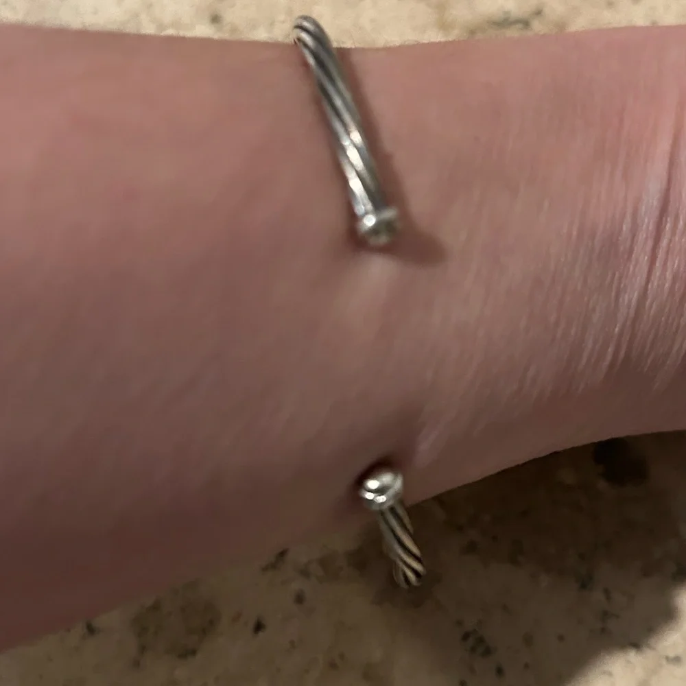 Stunning silver &‎ gold  stacking type bangle bracelet